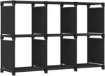 vidaXL Raft expunere 6 cuburi negru 103x30x72, 5 cm, material textil GartenMobel Dekor (322606) Biblioteca