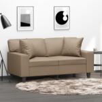 vidaXL Canapea cu 2 locuri cu pernute, cappuccino, 120 cm, piele eco. GartenMobel Dekor (3200865) Canapea