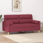 vidaXL Canapea cu 2 locuri cu pernute, rosu vin, 140 cm, textil GartenMobel Dekor (3200827) Canapea