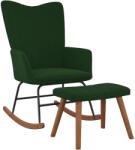 vidaXL Scaun balansoar cu taburet, verde închis, catifea GartenMobel Dekor (327756) Balansoar