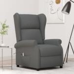 vidaXL Fotoliu rabatabil electric cu spatar aripi, gri închis, textil GartenMobel Dekor (3098320)