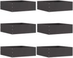 vidaXL Margine pentru gazon 6 pcs Negru 40 x 40 x 13 cm Otel GartenMobel Dekor (874703)