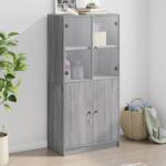 vidaXL Dulap înalt cu usi, gri sonoma, 68x37x142 cm, lemn compozit GartenMobel Dekor (3295869) Comoda