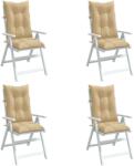vidaXL Perne scaun cu spatar înalt 4 buc. melanj bej 120x50x7cm textil GartenMobel Dekor (4002356)
