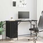 vidaXL Birou de calculator Stejar Negru 131 x 48 x 75 cm Lemn compozit GartenMobel Dekor (882834)