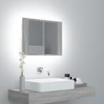vidaXL Dulap cu oglinda & LED gri sonoma 60x12x45 cm lemn compozit GartenMobel Dekor (822842)