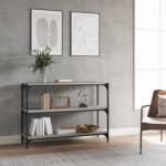vidaXL Raft de carti gri sonoma 100x33x70, 5 cm, lemn prelucrat si otel GartenMobel Dekor (819355) Biblioteca