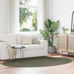 vidaXL Covor oval verde padure 160x230 cm, antiderapant, poliester (4103646) Covor