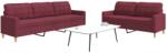 vidaXL Set de canapea, 2 piese, rosu vin, material textil GartenMobel Dekor (3278325) Canapea