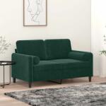 vidaXL Perne decorative, 2 buc. , verde închis, Ø15x50 cm, catifea GartenMobel Dekor (349511)