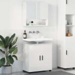 vidaXL Set de mobilier pentru baie Pe perete cu usa 2 pcs Alb lucios GartenMobel Dekor (3392937)