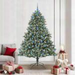 vidaXL Brad de Craciun artificial Verde 210 cm PVC si Plastic si Otel GartenMobel Dekor (3395252)