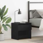 vidaXL Noptiera stejar negru 40x30x39 cm cu sertar si raft, lemn compozit (862574)