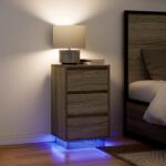 vidaXL Noptiera cu lumini LED Stejar Sonoma 38x34x65 cm GartenMobel Dekor (861303)