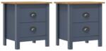 vidaXL Noptiere Hill, 2 buc. , gri, 46x35x49, 5 cm, lemn de pin GartenMobel Dekor (288909)