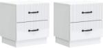 vidaXL Set 2 noptiere albe cu 4 sertare, 43x34, 5x44, 5 cm, lemn prelucrat (895216)