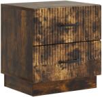 vidaXL Noptiera cu 2 sertare, stejar fumuriu, 43 x 34, 5 x 44, 5 cm (895225)