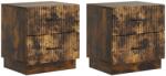 vidaXL Set 2 noptiere stejar fumuriu, 4 sertare, 43 x 34, 5 x 44, 5 cm (895226)