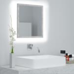 vidaXL Oglinda de baie cu LED, gri beton, 40x8, 5x37 cm, acril GartenMobel Dekor (804912)