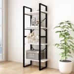 vidaXL Biblioteca cu 4 rafturi, alb, 60x30x140 cm, lemn masiv de pin GartenMobel Dekor (806443) Biblioteca