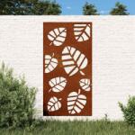 vidaXL Decoratie perete de gradina 105x55 cm design frunze otel Corten GartenMobel Dekor (824488)
