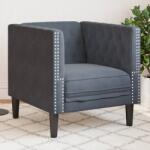 vidaXL Fotoliu Chesterfield, gri închis, catifea GartenMobel Dekor (372674) Canapea