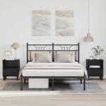 vidaXL Dulap de pat Stejar Negru 40 x 35 x 50 cm Lemn compozit GartenMobel Dekor (8004339)