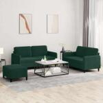 vidaXL Set de canapele, 3 piese, verde închis, catifea GartenMobel Dekor (3201986) Canapea