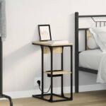 vidaXL Noptiera stejar sonoma cu statie de încarcare, 41, 5x26x60, 5 cm (859591)
