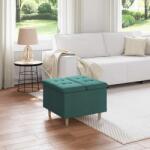 vidaXL Ottomana de depozitare Verde închis 60 x 60 x 45 cm tesatura GartenMobel Dekor (876821)
