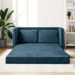 vidaXL Canapea extensibila de podea 2 în 1, albastru, 122x204x55 cm GartenMobel Dekor (353962) Canapea