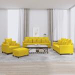 vidaXL Set de canapele cu perne, 4 piese, galben, catifea GartenMobel Dekor (3201696) Canapea