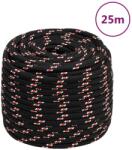 vidaXL Franghie de barca, negru, 16 mm, 25 m, polipropilena GartenMobel Dekor (152360)