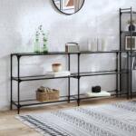 vidaXL Masuta de cafea blat din sticla transparenta 194, 5x30x81cm otel GartenMobel Dekor (846034)
