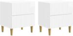 vidaXL Set 2 noptiere albe lucioase cu 2 sertare, 43 x 34, 5 x 48 cm (894534)