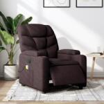 vidaXL Fotoliu electric de masaj rabatabil, maro închis, textil GartenMobel Dekor (3204589)