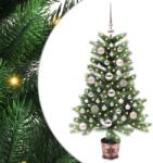 vidaXL Brad de Craciun cu 150 LED cu suport Verde 90 cm PE GartenMobel Dekor (3396302)