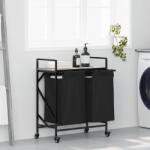 vidaXL Cos de rufe 2 compartimente cu roti sonoma gri GartenMobel Dekor (859098)