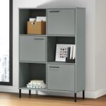 vidaXL Biblioteca cu picioare metalice OSLO, gri, 90x35x128, 5 cm, lemn GartenMobel Dekor (351013) Biblioteca