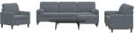 vidaXL Set de canapele cu perne/rulouri, 4 piese, gri închis, catifea GartenMobel Dekor (3278462) Canapea