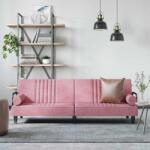 vidaXL Canapea extensibila cu cotiere, roz, catifea GartenMobel Dekor (351897) Canapea