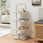 [en. casa] Pantofar metalic Poytya cu 4 polite, 96x34x32 cm, champagne (88643875) Pantofar
