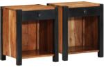 vidaXL Set 2 noptiere maro din lemn masiv de acacia, 40 x 35 x 50 cm (4019635)
