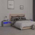 vidaXL Noptiere cu lumini LED, 2 buc. , gri sonoma, 60x35x40 cm GartenMobel Dekor (3152829)