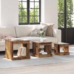 vidaXL Masa de cafea 3 pcs Lemn Vechi Lemn compozit GartenMobel Dekor (881450)