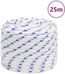 vidaXL Franghie de barca, alb, 16 mm, 25 m, polipropilena GartenMobel Dekor (152307)