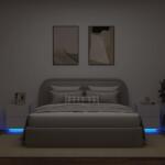 vidaXL Noptiere cu lumini LED, 2 buc. , alb, lemn prelucrat GartenMobel Dekor (836736)