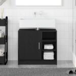 vidaXL Dulap pentru chiuveta cu usa Stejar Negru 63 x 29 x 55 cm GartenMobel Dekor (869214)