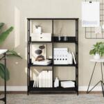 vidaXL Biblioteca, negru, 78, 5x33x117, 5 cm, lemn prelucrat GartenMobel Dekor (835249) Biblioteca