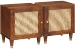 vidaXL Set 2 noptiere maro din lemn masiv de acacia, 40 x 33, 5 x 46 cm (4018877)